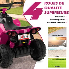 Quadriciclo elétrico infantil de 12 V com velocidade de 2,2/4,3 km/h e buzina, música e luzes LED Quadriciclo elétrico vermelho