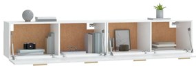 Armários parede 2pcs 100x36,5x35 cm derivados de madeira branco