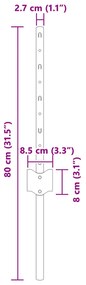 Postes de Cerca 5 pcs U-Channel Cinza 40 cm Aço