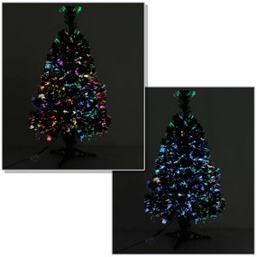 ® Árvore de Natal 90cm Artificial Árvore com Suporte Fibra Óptica 4 Cores