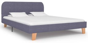 vidaXL Estrutura de cama em tecido 140x200 cm cinzento-claro