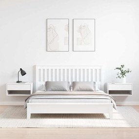 Mesa de Cabeceira Montada na Parede com gaveta 2 pcs Branco
