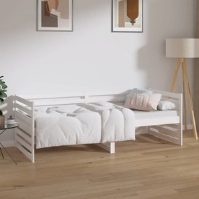 Sofá-cama 80x200 cm madeira de pinho maciça branco