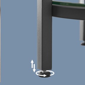 Mesa auxiliar de 2 níveis 45 x 55 cm (Ø x A) em efeito mármore branco com estrutura preta