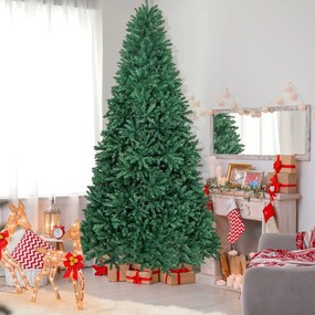 Árvore de Natal Artificial 225 cm 2254 galhos de PVC Suporte de metal dobrável com dobradiças Instalação rápida Verde