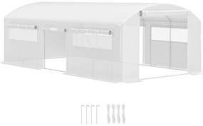 Estufa tipo Túnel 6x3x2 m Estufa de Exterior com 4 Janelas de Malha Co