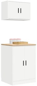 Armários de garagem 2 pcs derivados de madeira branco