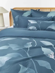 Capa de edredão em cetim de algodão com padrão floral Marino