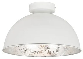 Candeeiro de teto branco com prata 30 cm - Magna Basic Country / Rústico