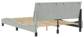 Estrutura de cama sem colchão 120x200 cm veludo cinzento-claro