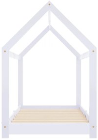 Estrutura de cama para crianças 80x160 cm pinho maciço branco