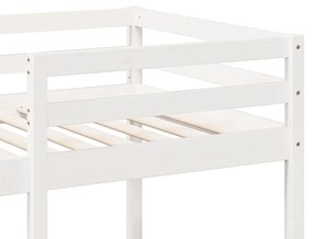 Cama alta sem colchão 90x190 cm pinho maciço branco