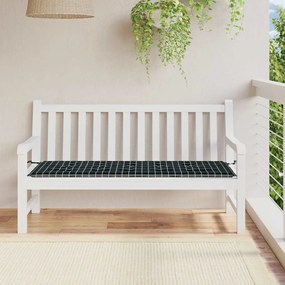 Almofadão p/ banco jardim 150x50x4cm tecido oxford xadrez preto