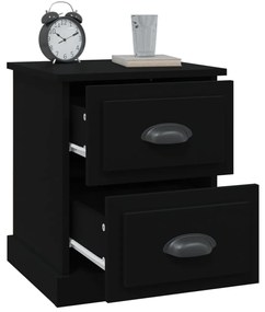 Mesas cabeceira 2 pcs 39x39x47,5 cm derivados de madeira preto