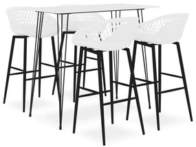 vidaXL 5 pcs conjunto de bar branco