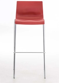 Banco de bar Hoover em plástico e com estrutura cromada 43 x 100 x 48 cm Vermelho