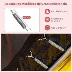 Trampolim para crianças 223 cm com rede de segurança Estrutura de aço Capacidade de carga 150 kg Trampolim para interior e exterior Laranja