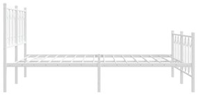 Estrutura de cama com cabeceira e pés 150x200 cm metal branco