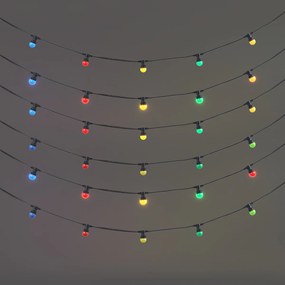 Fio de luz conectável preto com ficha, 14m, incl. 30 lâmpadas E27, IP64 - Lubber
