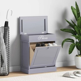 vidaXL Sapateira 50x28x58 cm madeira de paulownia cinzento