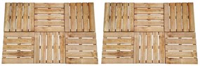 vidaXL Ladrilhos de pavimento 12 pcs 50x50 cm madeira castanho