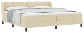 Cama Box Spring com Colchão Creme 200x200 cm Tecido