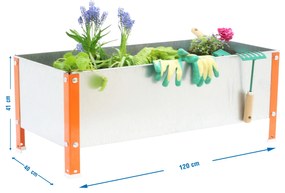 Floreira SIMONGARDEN URBAN 410x1200x400 LARANJA/GALVANIZADAV-150l Jardim, Casa, Escritório, Garagem, Oficina Capacidade 150 Kg Dimensões 410x1200x400