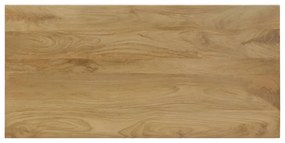 Mesa de jantar 115x55x76 cm madeira de mangueira maciça e aço