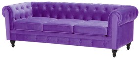 Sofá de 3 lugares em veludo violeta CHESTERFIELD Beliani