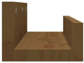Prateleiras de parede 2 pcs 50x12x9cm pinho maciço castanho-mel