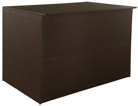 Caixa de arrumação para jardim 150x100x100 cm vime PE castanho