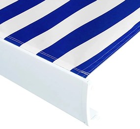 Toldo motorizado com caixa 450x300 cm azul e branco