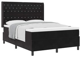 Cama Box com Colchão vidaXL Preta 140x190 cm Veludo