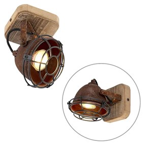 LED Projetores inteligentes castanho ferrugem com madeira inclinável incl. Wi-Fi GU10 - Gina Industrial
