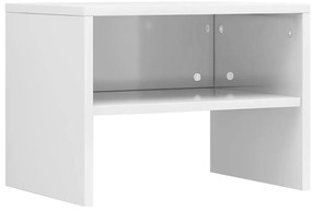 Mesas-de-cabeceira 2 pcs 40x30x30cm aglomerado branco brilhante