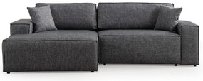Sofá-Cama de Canto Pırlo – Cinzento Escuro – 260x78x170 cm