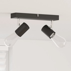 Spotlight de Teto Ajustável em Dois Sentidos Preto E27