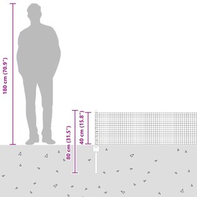 Cerca de Arame Soldado com 5 Posts em U Prateada 0.4x10 m Aço