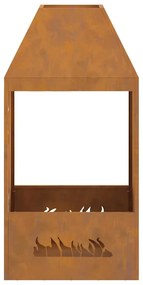 Fogueira vidaXL 50x50x100 cm Aço Envelhecido