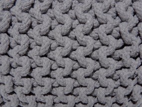 Pufe redondo em tricot cinzento escuro 40 x 25 cm CONRAD Beliani
