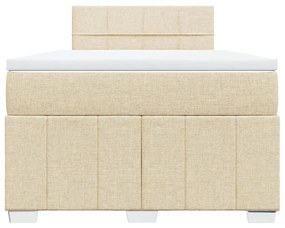 Cama boxspring com colchão 120x190 cm tecido cor creme