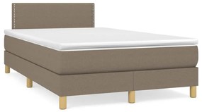 Cama box spring colchão/LED 120x190cm tecido cinza-acastanhado