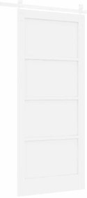 Porta Deslizante vidaXL com Conjunto de Hardware Branca 86x198,5 cm Ma