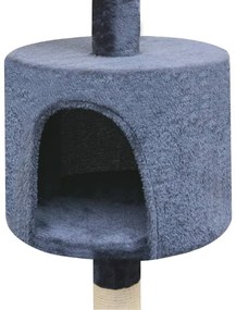 Árvore p/ gatos c/ postes arranhadores sisal 125 cm azul escuro