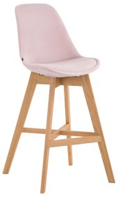 Banco de bar Cannes em veludo e com estrutura de Cor Natural 48 x 112 x 56 cm Rosa