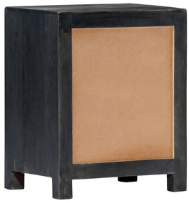Mesa cabeceira esculpida mão 40x30x50cm madeira mangueira cinza