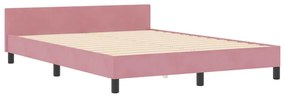 Cama de Veludo Rosa vidaXL 140x190 cm