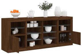 vidaXL Aparador com luzes LED 163x37x67 cm carvalho castanho