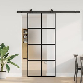 vidaXL Porta deslizante c/ conj. ferragens 90x205 cm vidro temperado
