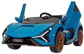 Carro elétrico para Crianças 2 Lugares Lamborghini SIAN 24V 4x4 Rodas Espuma EVA, Assento	couro ecológico Azul